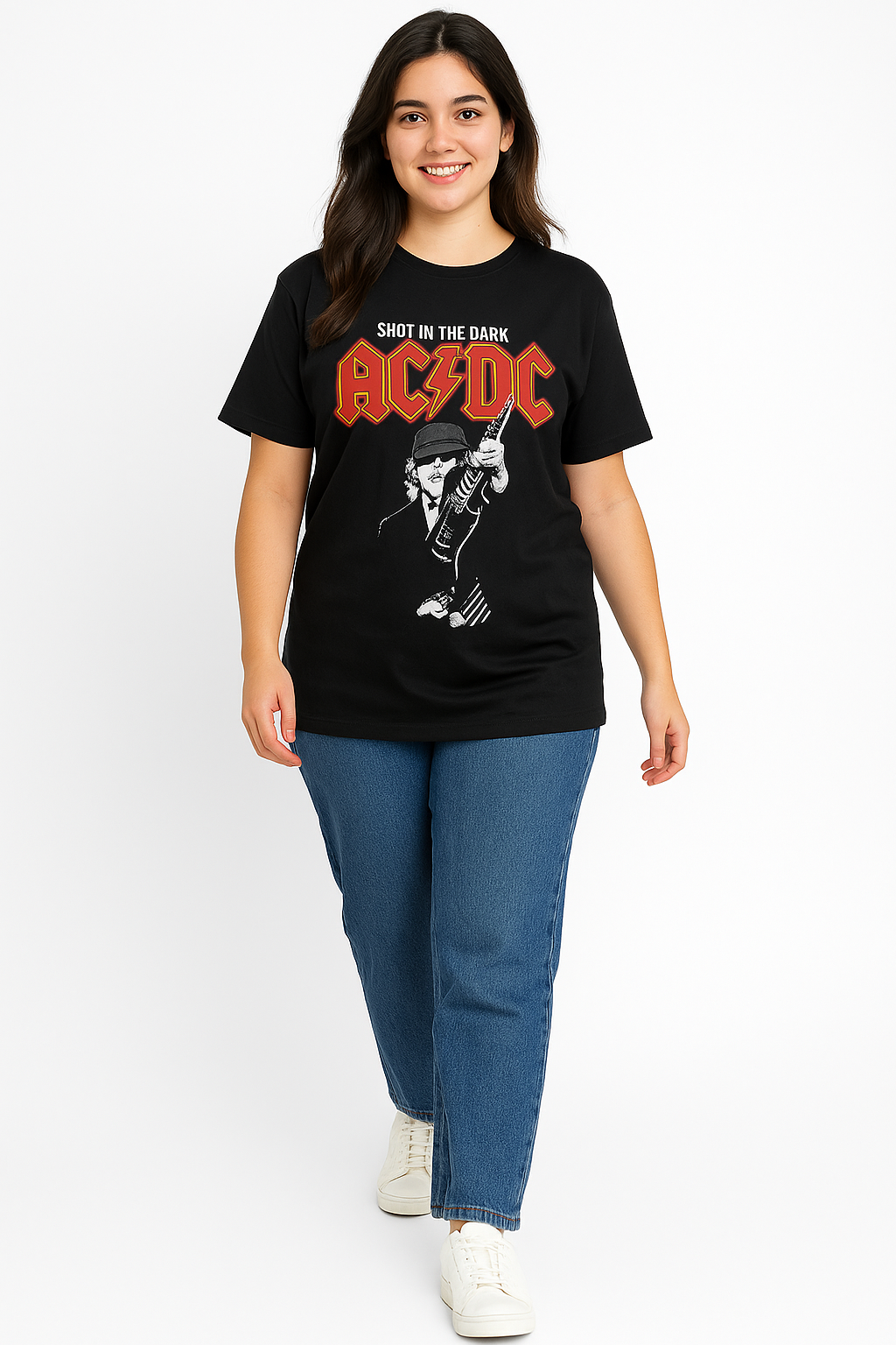 Unisex Black Graphic T-Shirt – ACDC "Shot in the Dark" Printed Tee (100% Cotton)